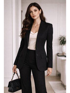 Smythe Duchess Blazer Black 100% Wool Kate Middleton Favorite Sz 6 Royal Core